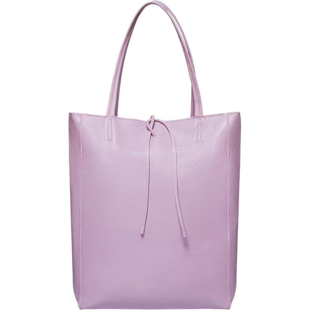 imageItalian Calf Leather Tote for Women with Zipper Inner Pocket ampamp Flat Base  Soft Unlined Shopper for Work ampamp TravelLilac