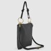 Italian Calf Leather Shoulder Bag for Women | Rectangular Handbag Purse with Zipper, Top-Handle & Crossbody Strap(Black)