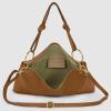 Italian Calf Leather Shoulder Bag for Women | Rectangular Handbag Purse with Zipper, Top-Handle & Crossbody Strap(Brown)