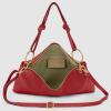 Italian Calf Leather Shoulder Bag for Women | Rectangular Handbag Purse with Zipper, Top-Handle & Crossbody Strap(Red)