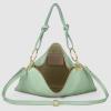 Italian Calf Leather Shoulder Bag for Women | Rectangular Handbag Purse with Zipper, Top-Handle & Crossbody Strap(Sage Green)