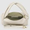 Italian Calf Leather Top-Handle Bag for Women with Zipper Magnetic Flap & Twisted Handle | Crossbody Shoulder Purse(Beige)