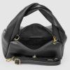 Italian Calf Leather Top-Handle Bag for Women with Zipper Magnetic Flap & Twisted Handle | Crossbody Shoulder Purse(Black)