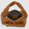 Italian Calf Leather Top-Handle Bag for Women with Zipper Magnetic Flap & Twisted Handle | Crossbody Shoulder Purse(Brown)