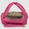Italian Calf Leather Top-Handle Bag for Women with Zipper Magnetic Flap & Twisted Handle | Crossbody Shoulder Purse(Fuchsia)