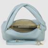 Italian Calf Leather Top-Handle Bag for Women with Zipper Magnetic Flap & Twisted Handle | Crossbody Shoulder Purse(Light Blue)