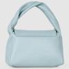 Italian Calf Leather Top-Handle Bag for Women with Zipper Magnetic Flap & Twisted Handle | Crossbody Shoulder Purse(Light Blue)