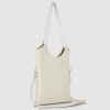Italian Calf Leather Tote Bag for Women with Zipper & Adjustable Strap | Medium Pebbled Soft Shoulder Handbag(Beige)