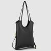 Italian Calf Leather Tote Bag for Women with Zipper & Adjustable Strap | Medium Pebbled Soft Shoulder Handbag(Black)
