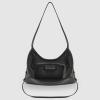 Italian Calf Leather Tote Bag for Women with Zipper & Adjustable Strap | Medium Pebbled Soft Shoulder Handbag(Black)