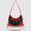 Italian Calf Leather Tote Bag for Women with Zipper & Adjustable Strap | Medium Pebbled Soft Shoulder Handbag(Red)