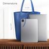 Italian Calf Leather Tote for Women with Zipper, Inner Pocket & Flat Base | Soft Unlined Shopper for Work & Travel(Blue)