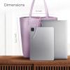 Italian Calf Leather Tote for Women with Zipper, Inner Pocket & Flat Base | Soft Unlined Shopper for Work & Travel(Lilac)