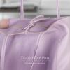 Italian Calf Leather Tote for Women with Zipper, Inner Pocket & Flat Base | Soft Unlined Shopper for Work & Travel(Lilac)