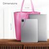 Italian Calf Leather Tote for Women with Zipper, Inner Pocket & Flat Base | Soft Unlined Shopper for Work & Travel(Pink)