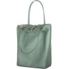 Italian Calf Leather Tote for Women with Zipper, Inner Pocket & Flat Base | Soft Unlined Shopper for Work & Travel(Sage Green)