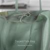 Italian Calf Leather Tote for Women with Zipper, Inner Pocket & Flat Base | Soft Unlined Shopper for Work & Travel(Sage Green)