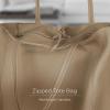 Italian Calf Leather Tote for Women with Zipper, Inner Pocket & Flat Base | Soft Unlined Shopper for Work & Travel(Taupe)