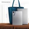 Italian Calf Leather Tote for Women with Zipper, Inner Pocket & Flat Base | Soft Unlined Shopper for Work & Travel(Teal)