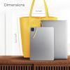 Italian Calf Leather Tote for Women with Zipper, Inner Pocket & Flat Base | Soft Unlined Shopper for Work & Travel(Yellow)