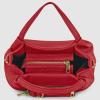 Italian Calfskin Top-Handle Bag for Women with Zipper & Detachable Strap | Small Shoulder Handbag Crossbody Purse(Red)
