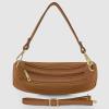Italian Genuine Leather Shoulder Bag for Women, Crescent Saddle Style with Short & Long Straps | Soft Leather Purse(Brown)