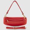 Italian Genuine Leather Shoulder Bag for Women, Crescent Saddle Style with Short & Long Straps | Soft Leather Purse(Red)
