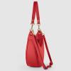 Italian Genuine Leather Shoulder Bag for Women, Crescent Saddle Style with Short & Long Straps | Soft Leather Purse(Red)