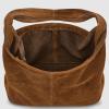 Italian Genuine Suede Hobo Bag for Women with Zipper and Single Strap | Large Soft Slouchy Shoulder Handbag Purse(Mocha)