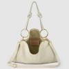 Italian Genuine Suede Shoulder Bag for Women | Rectangular Slim Handbag with Zipper, Top Handle & Crossbody Strap(Beige)