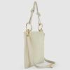 Italian Genuine Suede Shoulder Bag for Women | Rectangular Slim Handbag with Zipper, Top Handle & Crossbody Strap(Beige)