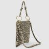 Italian Genuine Suede Shoulder Bag for Women | Rectangular Slim Handbag with Zipper, Top Handle & Crossbody Strap(Leopard)