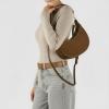 Italian Genuine Suede Shoulder Bag for Women, Crescent Saddle Style with Short & Long Straps | Mixed Leather Purse(Mocha)