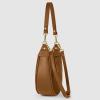 Italian Genuine Suede Shoulder Bag for Women, Crescent Saddle Style with Short & Long Straps | Mixed Leather Purse(Mocha)