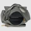 Italian Metallic Calf Leather Top-Handle Bag for Women with Zipper Flap & Twisted Handle | Crossbody Shoulder Purse(Anthracite)
