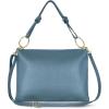 Italian Calf Leather Shoulder Bag for Women | Rectangular Handbag Purse with Zipper, Top-Handle & Crossbody Strap(Denim)