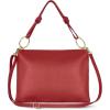 Italian Calf Leather Shoulder Bag for Women | Rectangular Handbag Purse with Zipper, Top-Handle & Crossbody Strap(Red)