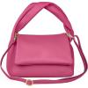 Italian Calf Leather Top-Handle Bag for Women with Zipper Magnetic Flap & Twisted Handle | Crossbody Shoulder Purse(Fuchsia)