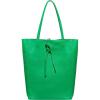 Italian Calf Leather Tote for Women with Zipper, Inner Pocket & Flat Base | Soft Unlined Shopper for Work & Travel(Green)