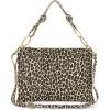 Italian Genuine Suede Shoulder Bag for Women | Rectangular Slim Handbag with Zipper, Top Handle & Crossbody Strap(Leopard)