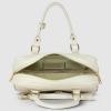 Italian Real Leather Top-Handle Crossbody Bag for Women with Rectangular Shape | Compact Structured Everyday Purse(Beige)