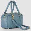 Italian Real Leather Top-Handle Crossbody Bag for Women with Rectangular Shape | Compact Structured Everyday Purse(Denim)