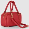 Italian Real Leather Top-Handle Crossbody Bag for Women with Rectangular Shape | Compact Structured Everyday Purse(Red)
