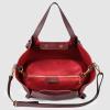 Italian Genuine Suede Tote Bag for Women with Detachable Strap | Structured Top-Handle Purse with Interior Pouch(Burgundy)