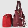 Italian Genuine Suede Tote Bag for Women with Detachable Strap | Structured Top-Handle Purse with Interior Pouch(Burgundy)