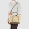 Italian Genuine Suede Tote Bag for Women with Detachable Strap | Structured Top-Handle Purse with Interior Pouch(Greige)