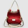 Italian Genuine Suede Tote Bag for Women with Detachable Strap | Structured Top-Handle Purse with Interior Pouch(Greige)