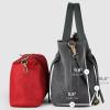 Italian Genuine Suede Tote Bag for Women with Detachable Strap | Structured Top-Handle Purse with Interior Pouch(Pewter)