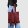 Italian Genuine Suede Tote Bag for Women with Fringe Detail | Medium Top Handle Handbag with Detachable Zip Wallet(Burgundy)